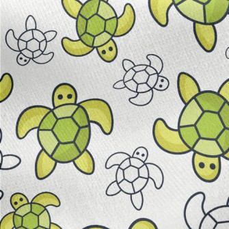 Cute Turtle Jersey Backed Fleece