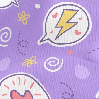 Lightning Heart Sticker Stretch Jersey