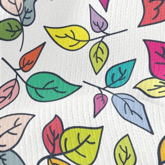 Vibrant Colorful Leaves Stretch Jersey