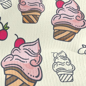 Cherry Ice Cream Stretch Jersey