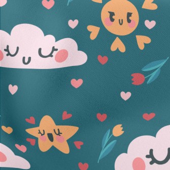 Shy Cloud Star Lightweight Cotton Poplin