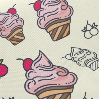 Cherry Ice Cream Midweight Cotton Poplin
