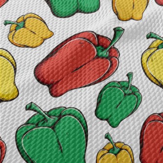 3D Colorful Bell Pepper Birdseye Piqué