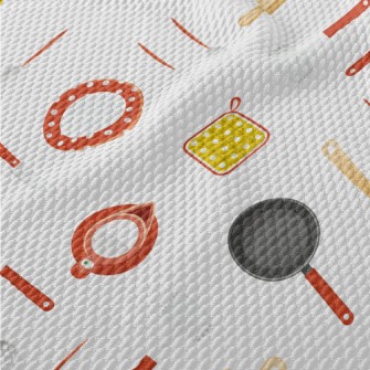 Cute Polka Dot Kitchenware Birdseye Piqué