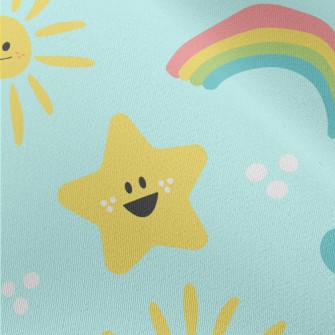 Cheerful Sun Stars Clouds Chiffon
