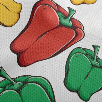 3D Colorful Bell Pepper Athletic Mesh Flat Back