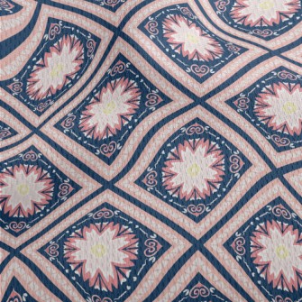 Beautiful Tile Flowers Athletic Mesh Flat Back