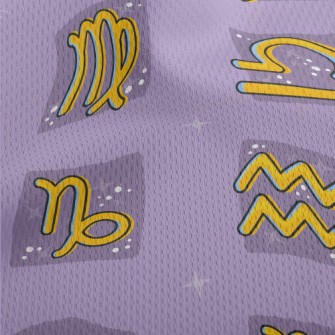 Mystical Zodiac Symbols Athletic Mesh Flat Back