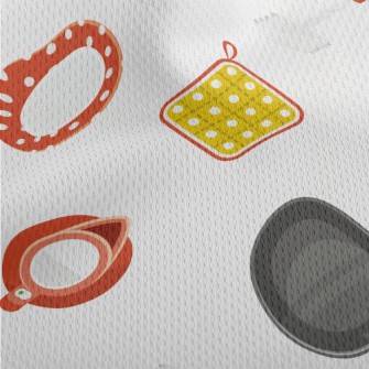 Cute Polka Dot Kitchenware Athletic Mesh Flat Back