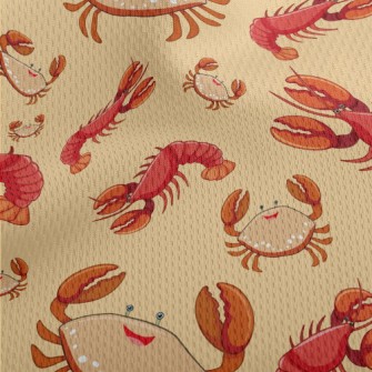 Lobster Crab Athletic Mesh Flat Back