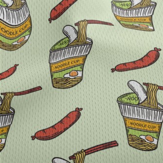 Sausage With Instant Noodles Athletic Mesh Flat Back