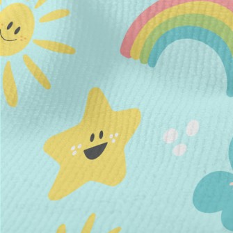 Cheerful Sun Stars Clouds Terry
