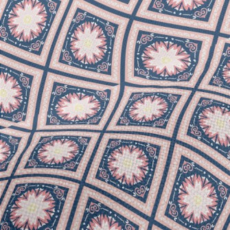 Beautiful Tile Flowers Performance Linen
