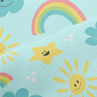 Cheerful Sun Stars Clouds Performance Linen