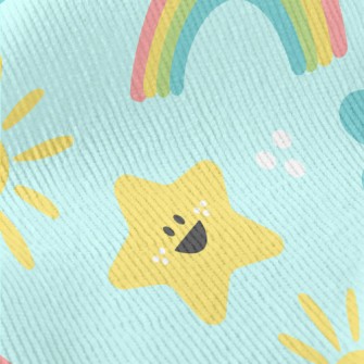 Cheerful Sun Stars Clouds Standard Corduroy