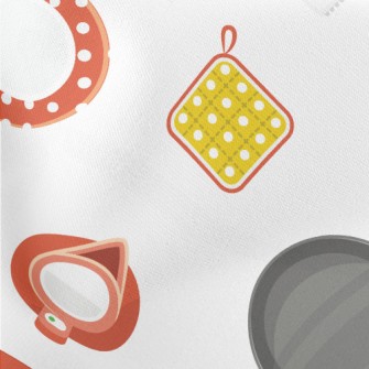 Cute Polka Dot Kitchenware Stretch Ponte