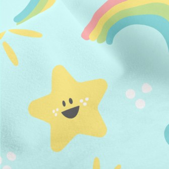 Cheerful Sun Stars Clouds Micro Fleece