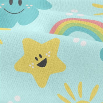 Cheerful Sun Stars Clouds Modern Jersey