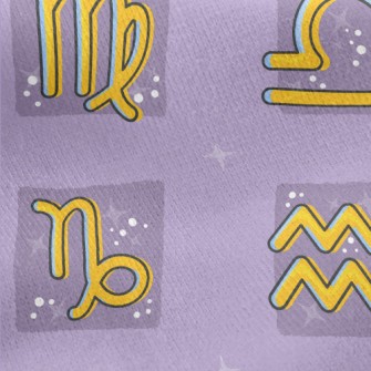 Mystical Zodiac Symbols Jersey Backed Fleece