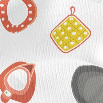 Cute Polka Dot Kitchenware Stretch Jersey
