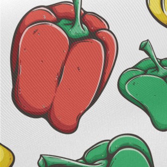 3D Colorful Bell Pepper Midweight Cotton Poplin