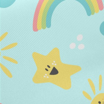 Cheerful Sun Stars Clouds Midweight Cotton Poplin