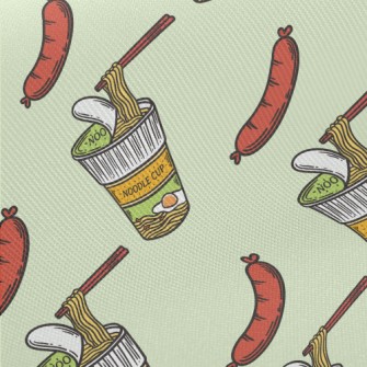 Sausage With Instant Noodles Midweight Cotton Poplin