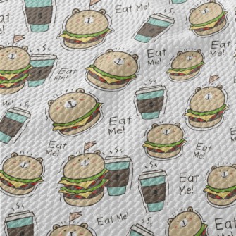 Bear Shaped Burger Birdseye Piqué