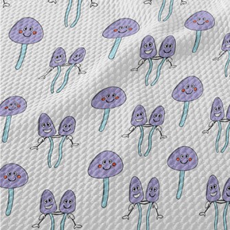 Funny Purple Mushroom Birdseye Piqué