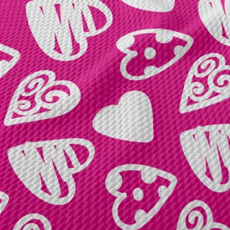 Graffiti Pattern Love Heart Birdseye Piqué