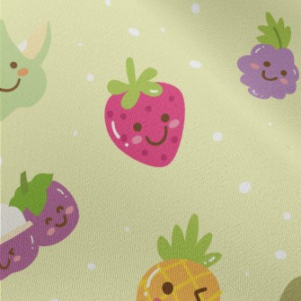 Smiley Fruit Doodle Chiffon