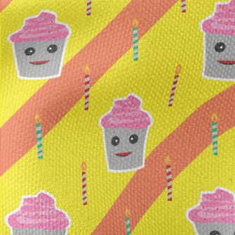 Cup Cake With Candles Waterproof Canvas