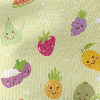 Smiley Fruit Doodle Waterproof Canvas