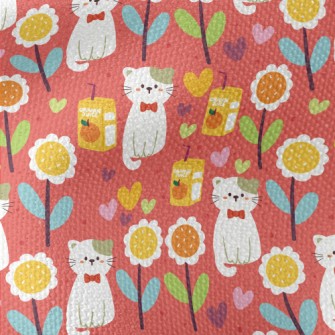 Cat And Orange Juice Waterproof Canvas