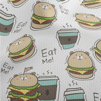 Bear Shaped Burger Athletic Mesh Flat Back