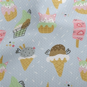 Cartoon Ice Cream Athletic Mesh Flat Back