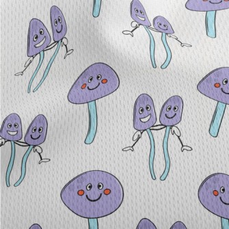 Funny Purple Mushroom Athletic Mesh Flat Back