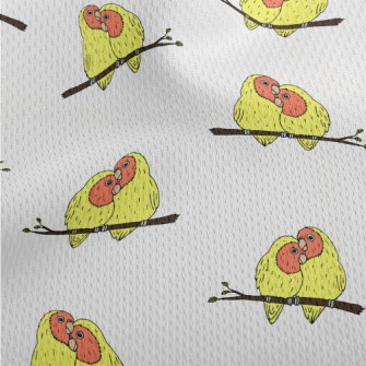 Hand Drawn Loving Birds Athletic Mesh Flat Back