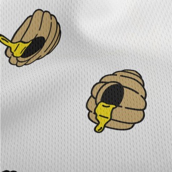 Cartoon Beehive Pattern Athletic Mesh Flat Back
