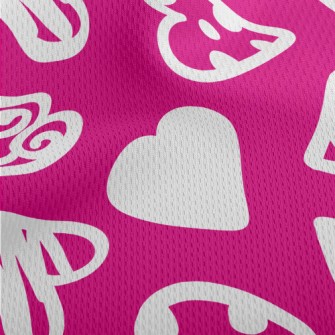 Graffiti Pattern Love Heart Athletic Mesh Flat Back