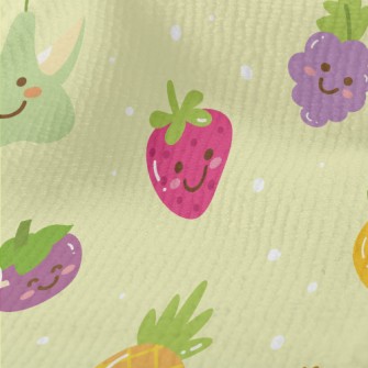 Smiley Fruit Doodle Terry