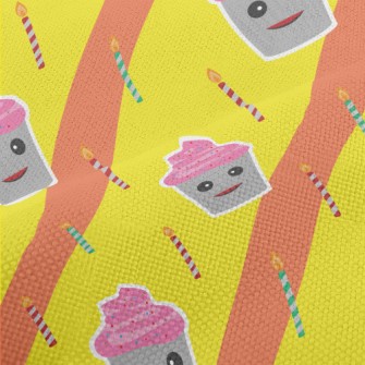 Cup Cake With Candles Performance Linen