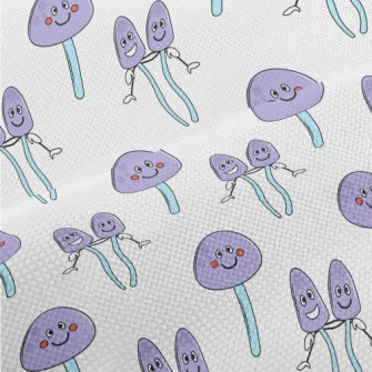 Funny Purple Mushroom Performance Linen