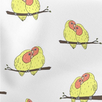 Hand Drawn Loving Birds Stretch Ponte