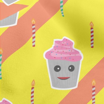 Cup Cake With Candles Micro Fleece