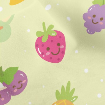 Smiley Fruit Doodle Micro Fleece