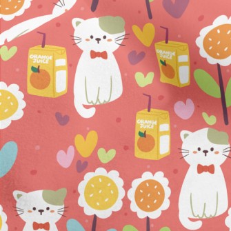 Cat And Orange Juice Micro Fleece