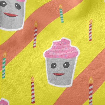 Cup Cake With Candles Minky