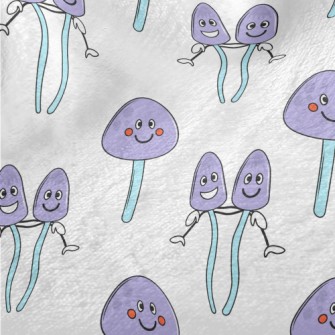 Funny Purple Mushroom Minky
