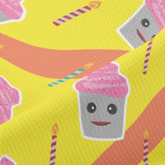 Cup Cake With Candles Piqué